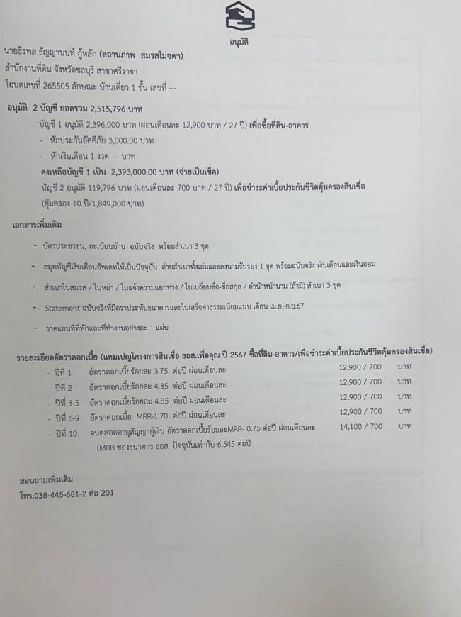 โอน 30-10-67 บ้านเดี่ยวมือ1 หนองคล้า แหลมฉบัง  ภาพที่ 4